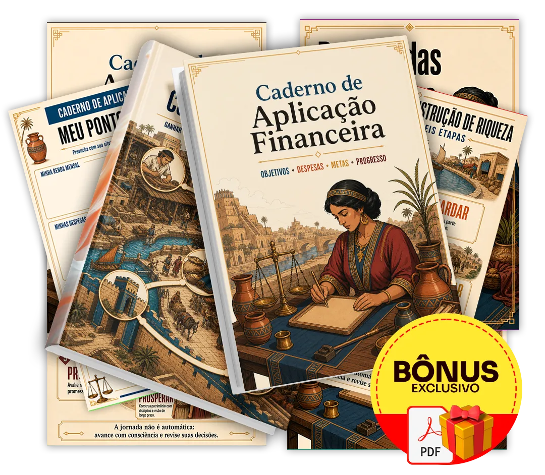 Mockup do bônus Caderno de Aplicação Financeira