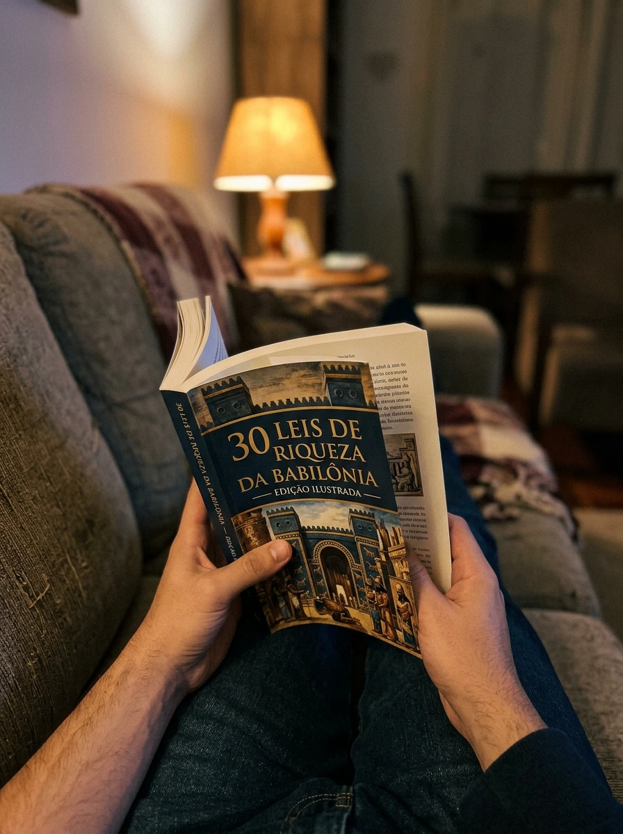 Leitura do livro ilustrado em casa